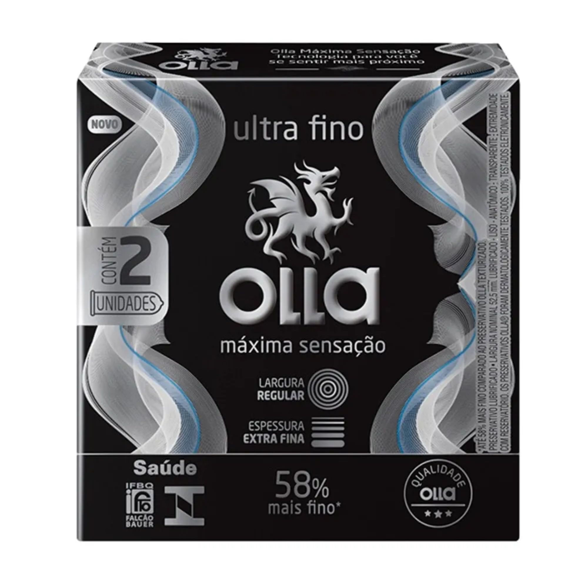 Preservativo Olla Sensitive Máxima Sensação Ultra Fino 2 Unidades